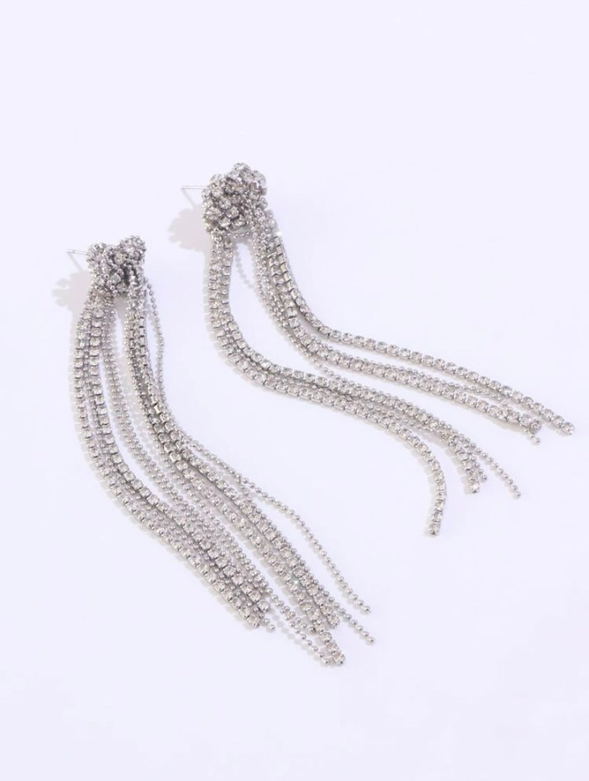 SILVER TASSEL EARRINGS